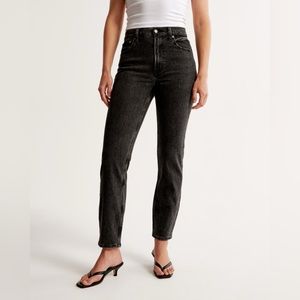 Abercrombie & Fitch The 80's Mom High Rise Jeans – Washed Black, Size 8 (Short)
